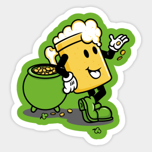 Cartoon Beer Irish American Lager St. Patricks Day Sticker